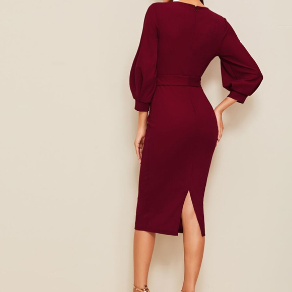 Women's Midi Dress Bodycon Workwear - Picture 3 of 6